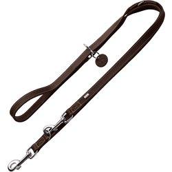 Correa ajustable de cuero HUNTER Aalborg marrón oscuro para perros - 200 x 1,5 cm (L x An)