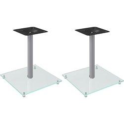 2 PCs Silver Tempered Glass 1 Pilares de diseño