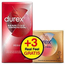 Durex  Sensitivo Contacto total 12 unidades + 3 Real Feel