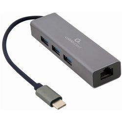 Hub usb gembird a-cmu3-lan-01 gris