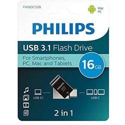 Philips 2 en 1 16Gb Otg Usb C+Usb 3.1