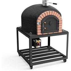 MOVELAR - Horno de Leña Exterior de Obra Modelo GRAN CANÁRIA (Negro - 120 x 120 x 170 cm) – Aislado con Corcho y 3 Mantas Cerámicas