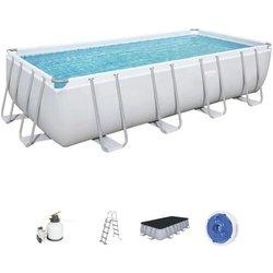 Piscina Desmontable Tubular Bestway Power Steel Rectangular 5,49m x2,74mx1,22m 56466 con Depuradora de arena y escalera