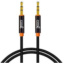 Cool Cable de Audio Jack 3.5 mm Macho/Macho 1m Nylon Negro