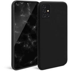 Moozy Minimalist Series Funda de Silicona para Samsung A71 Negra