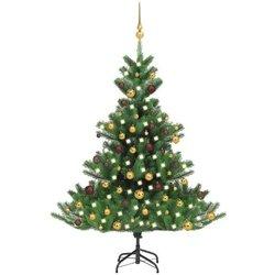 VidaXL Árbol de navidad con luces LED + bolas 120 cm