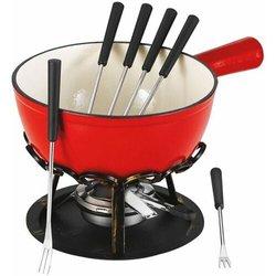 Tableandcook Set De Fondue Liso Rojo 20 Cm Calentador De Hierro Forjado - Dsbrgsaf20