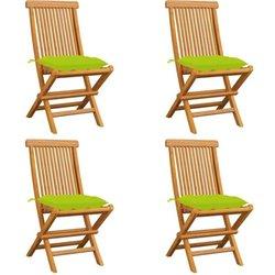 Conjunto 4 Silla de exterior VIDAXL Verde Teca (47x60x89 cm)