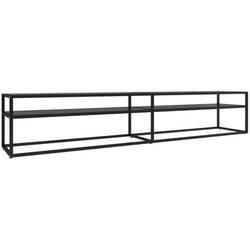 vidaXL Mueble para TV vidrio templado negro 220x40x40,5 cm