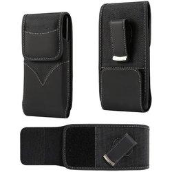 DFV mobile - Nuevo Estilo Funda Nylon para Cinturon con Clip Metálico y Giratorio para CUBOT P40 (2020) - Negra