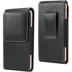 DFV mobile - Nuevo Diseño de Funda Vertical de Piel con pasador de Cinturon para Huawei Mate 30E Pro 5G (2020) - Negra