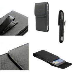 DFV mobile - Funda Cinturon con Clip Metalico Vertical Piel Sintetica Premium para Motorola Moto E (2020) - Negra