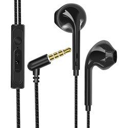 Auriculares Jack de 3,5 mm con cable, micrófono y botones multifunción Negro