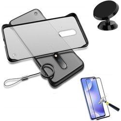 Kit Funda, Protector de Cristal 5D y Soporte Magnetico Auto iPhone 6 Bumper Transparente