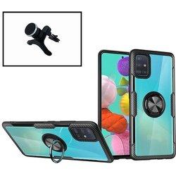 Kit Funda y Soporte Samsung Galaxy M30 Clear Armor Transparente y Negro