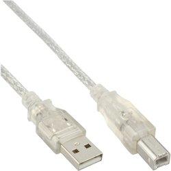 Cable USB INLINE (USB - 1 m - Transparente)