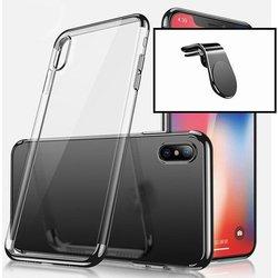 Kit Funda y Soporte Magnético Coche Huawei P Smart 2020 SlimArmor Negro