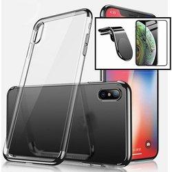 Kit Funda, Protector 5D y Soporte Magnético Coche Huawei P Smart 2020 SlimArmor Negro