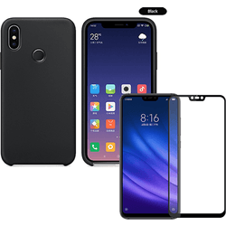 Kit Carcasa y Protector Cristal 5D Xiaomi Mi 8 Lite SlimShield Negro