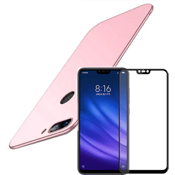 Kit Carcasa y Protector Cristal 5D Xiaomi Mi 8 Lite SlimShield Rosa