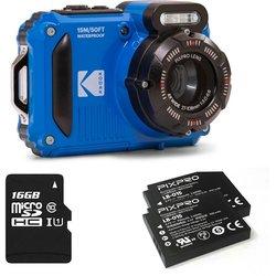 Kodak Pixpro Pack WPZ2 Cámara Digital Azul + 2 Baterías + 1 Tarjeta SD 16gb