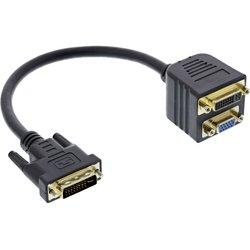 InLine 17301 adaptador de cable de vídeo DVI-I DVI-I + VGA (D-Sub) Negro