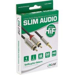 InLine S-99241 cable de audio 1 m 3,5mm 2 x RCA Negro, Plata