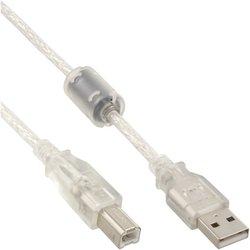 Cable USB INLINE 2 m Macho Transparente