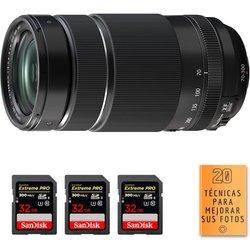 Fujifilm XF 70-300mm f/4-5.6 R LM OIS WR + 3 SanDisk 32GB UHS-II 300 MB/s + PDF  pulgadas pulgadas20 TÉCNICAS PARA M