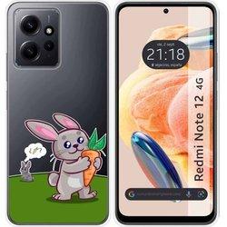 Funda Silicona Transparente Xiaomi Redmi Note 12 4G Conejo