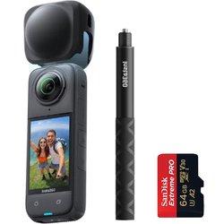 Insta 360º X4 8K+Tapa de lente+palo selfie de 114cm+SanDisk 64GB