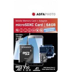 microsdxc uhs-i 64 gb de alta velocidad c10 u3 v30 + adap