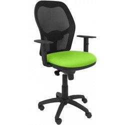 Silla Jorquera malla negro asiento verde pistacho