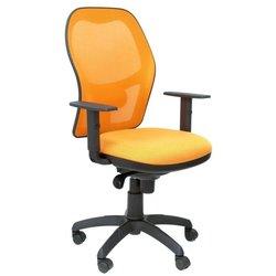 Silla Jorquera malla negro asiento naranja