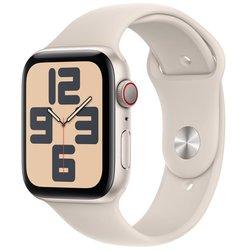 apple watch se gps + cellular 44mm starlight aluminium case with starlight sport band - m l