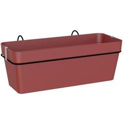 Juego de jardinera auto riego y soporte de polipropileno capri rojo 50.2 cm