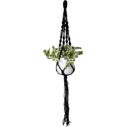 Macrame simple nudo espiral negro 100 cm