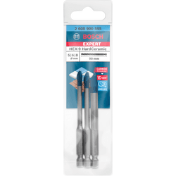 Pack de 3 brocas hex-9 de 5/6/8 mm bosch hard ceramic