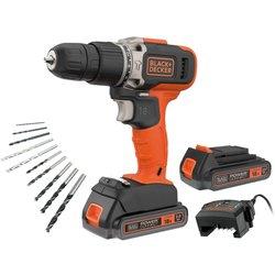 Taladro sin cable black + decker 18v 2 baterías 2 ah maletín