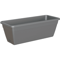 Jardinera auto riego de polipropileno venezia gris / plata 60x19.5 cm