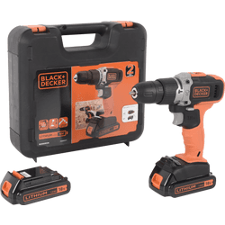 Taladro percutor a batería black+ decker bcd003c2k 18v con 2 baterías de 1,5ah