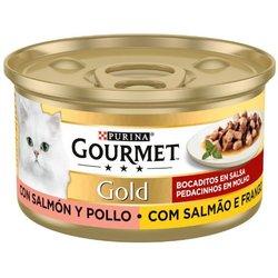 0.085 KG Gourmet Gold Bocaditos Salmón y Pollo para gatos