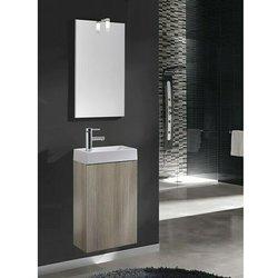 Riva Conjunto de mueble de baño Young (40 cm, Teca gris, Mate)