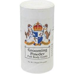 Polvos de Grooming Crown royale, para mascotas, seca, da volumen y cuerpo al pelo, elimina malos olores, envase 450 gramos