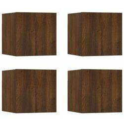 vidaXL Muebles Para Tv De Pared 4 Uds Roble Marrón 30.5x30x30 Cm