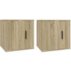 Mueble TV de pared 2 piezas Sonoma Oak 40x34,5x40 cm