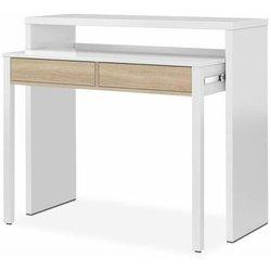 Mesa escritorio consola blanco y roble 87,5x98,5x36 cm