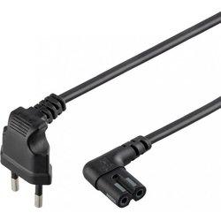 Goobay Cable de Alimentación Acodado IEC-320/C7 para PlayStation 1m Negro