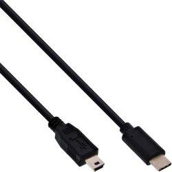 InLine USB C/USB Mini-B, 1 m cable USB Mini-USB B Negro