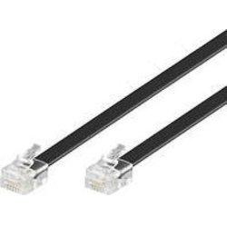 Goobay 15m RJ-12 Cable Negro cable de red